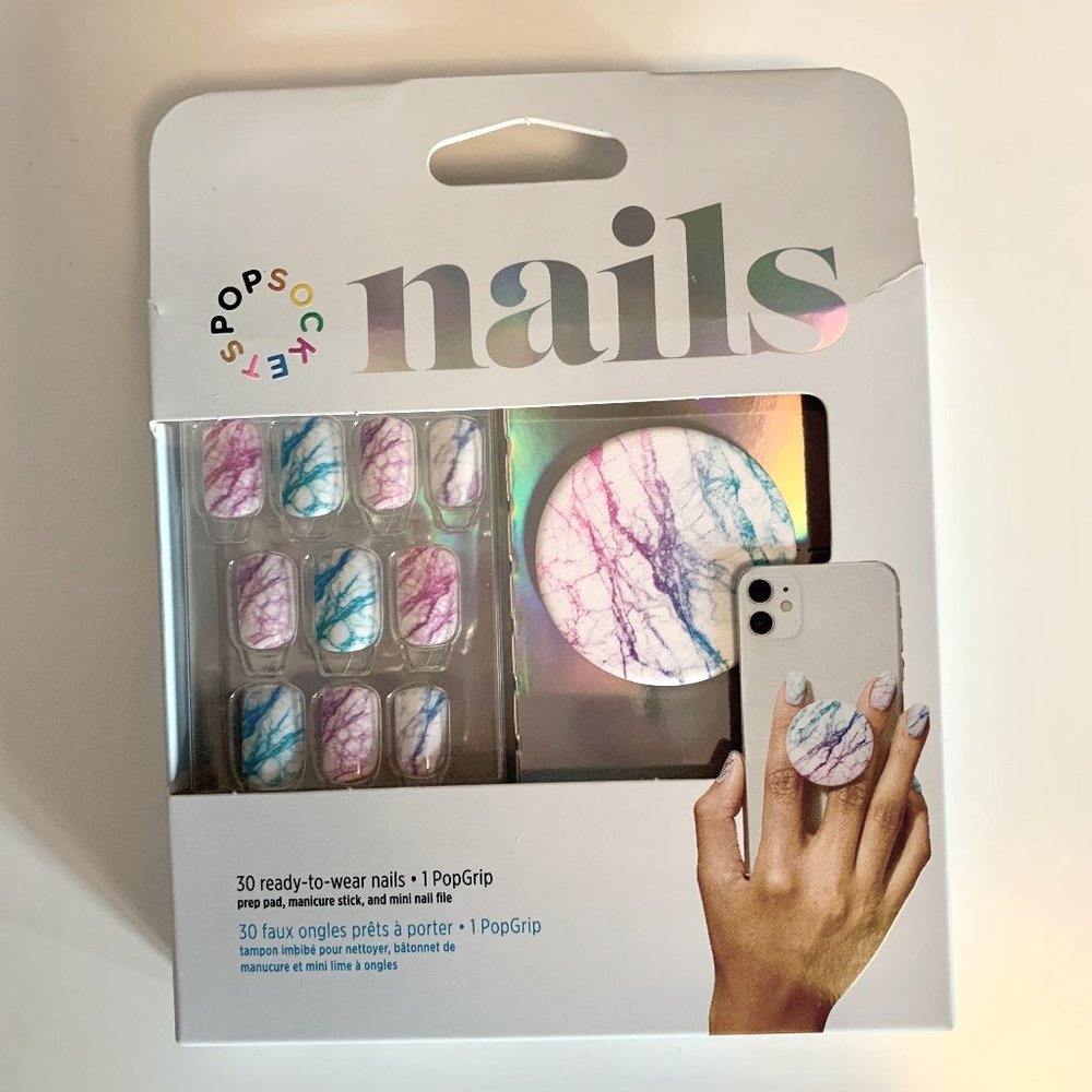 Popsockets Nails + PopGrip Unicorn Marble Spectrum